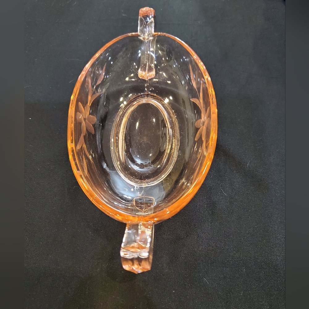 Vintage Rose Glass Serving Dish Approx 50 plus years old
